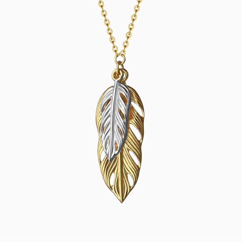 Miss L' by L'azurde Leaf Necklace In 18K Gold - Image 1